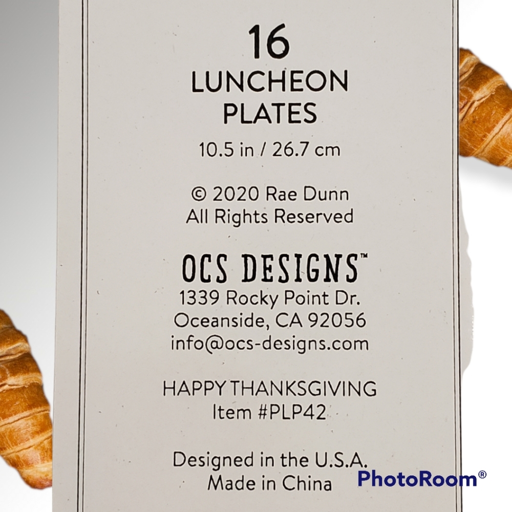 🆕️ 2020 Rae Dunn HAPPY THANKSGIVING 16 Paper Plates packed in original plastic - Picture 4 of 6